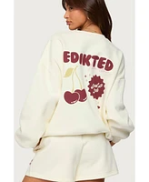 Edikted Womens Cherry Babe Sweatshirt