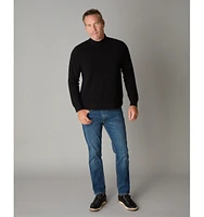 LuxLined Men's Itch-Free Merino Wool Mock Neck Sweater with Soft Inner Lining
