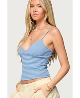 Edikted Women's Hemsley Striped Ribbed Tank Top