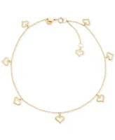 Heart Charm Anklet in 14k Gold