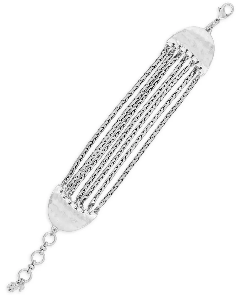 Lucky Brand Silver-Tone Multi-Layer Link Bracelet