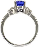 Tanzanite (1 ct. t.w.) and Diamond (1/10 ct. t.w.) Ring in 14k White Gold