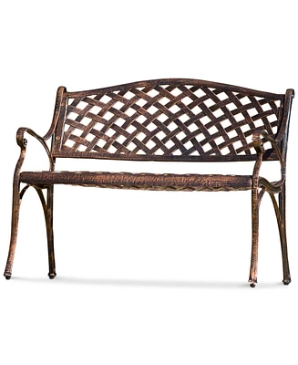 Elmann Antiqued Copper-Finish Bench