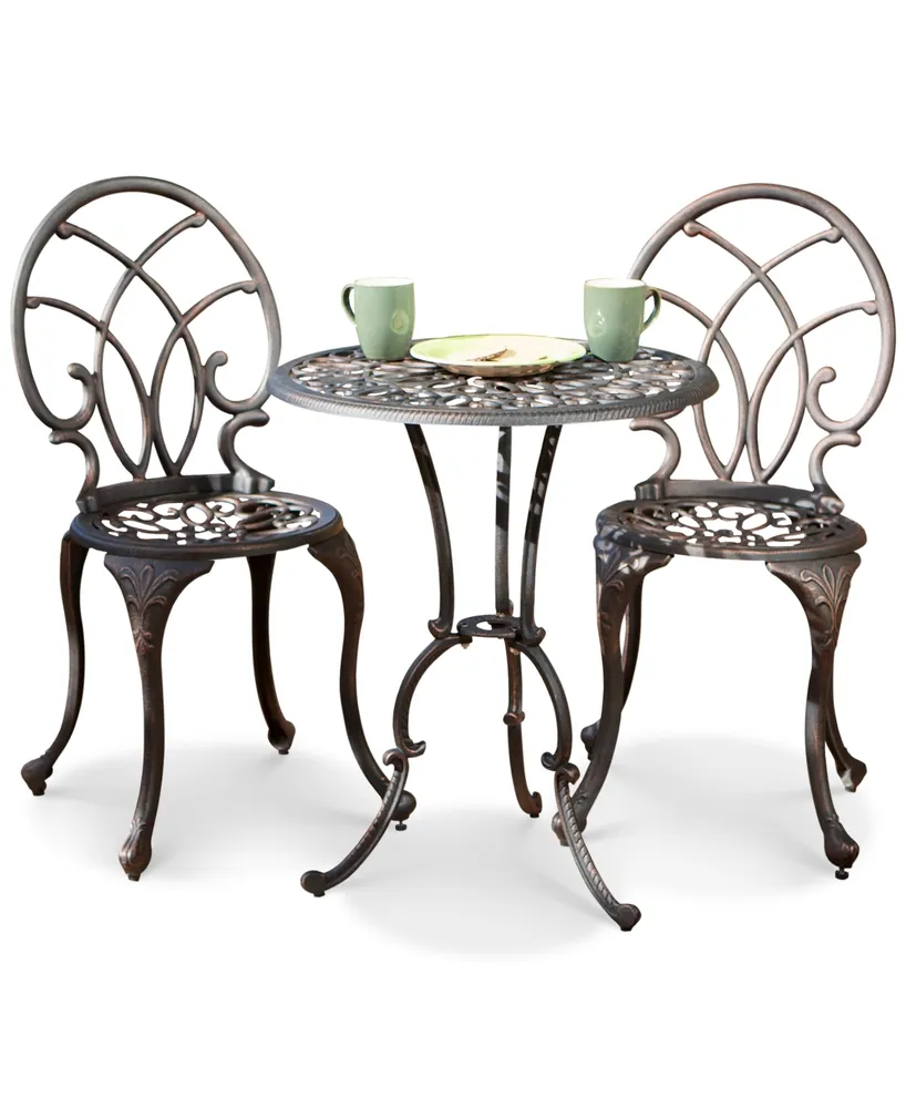 Dakara 3-Pc. Copper-Finish Aluminum Bistro Set