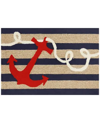 Liora Manne Front Porch Indoor/Outdoor Anchor Navy 2' x 3' Area Rug