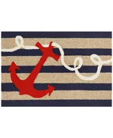 Liora Manne Front Porch Indoor/Outdoor Anchor Navy 2' x 3' Area Rug