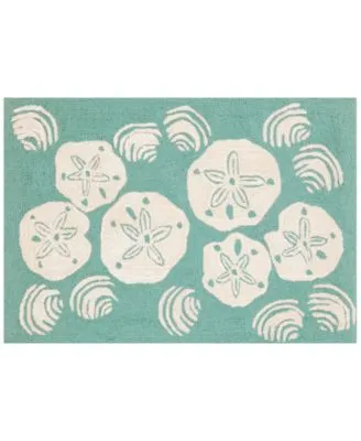 Liora Manne Front Porch Indoor Outdoor Shell Toss Aqua Area Rug