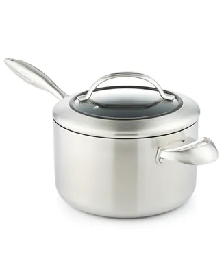 Scanpan Ctx 4 qt, 3.5 L, 8", 20cm Nonstick Induction Suitable Saucepan with Lid, Brushed Stainless Steel