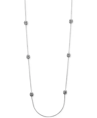 Anne Klein Silver-Tone Crystal Cluster Illusion Necklace