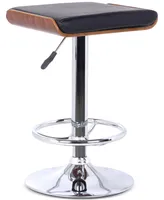 Java Barstool in Chrome finish with Walnut wood and Cream Faux Leather