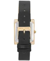 Anne Klein Women's Black Leather Strap Watch 28x35mm Ak-2706CHBK