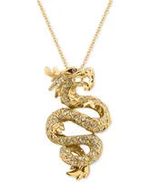 Effy Diamond Dragon Pendant Necklace (5/8 ct. t.w.) in 14k Gold