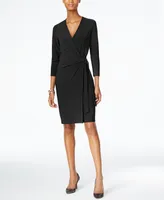 Anne Klein Petite Classic 3/4-Sleeve Wrap Dress