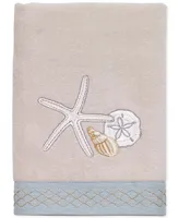 Avanti Seaglass Embroidered Seashell Cotton Hand Towel, 16" x 30"