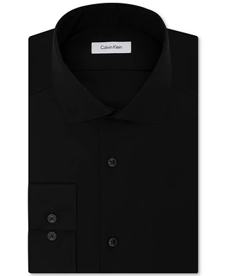 Calvin Klein Men's Slim-Fit Non-Iron Spread Collar Herringbone Dress Shirt