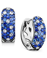 Saph Splash by Effy Shades Of Sapphire Hoop Earrings (2-3/4 ct. t.w.) in Sterling Silver