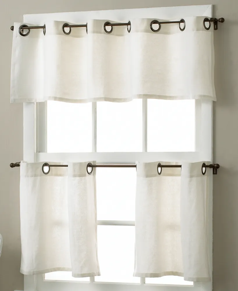 Elrene Essex Linen Grommet 30" x 36" Cafe Curtains Pair