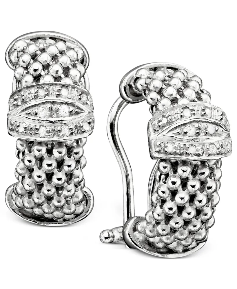 Sterling Silver Earrings, Diamond Mesh (1/5 ct. t.w.)