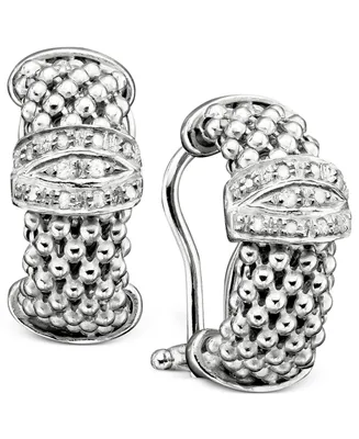 Sterling Silver Earrings, Diamond Mesh (1/5 ct. t.w.)