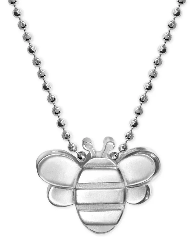 Alex Woo Bumble Bee Pendant Necklace in Sterling Silver