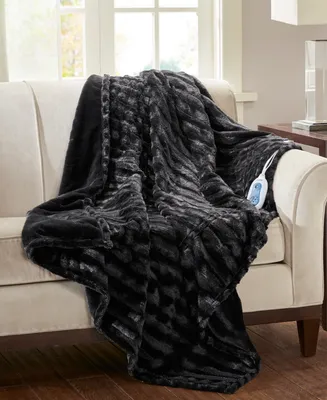 Beautyrest Duke Ribbed Electric Faux-Fur Throw, 50" x 70"