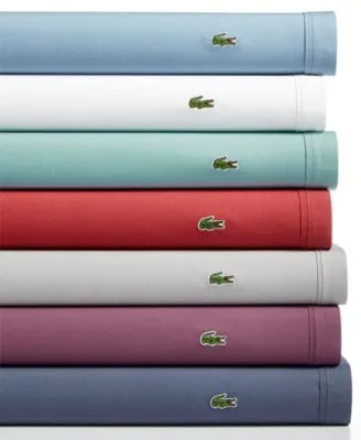 Lacoste Home Solid Cotton Percale 4 Pc. Sheet Sets