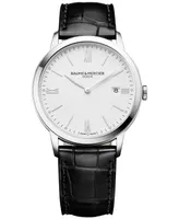 Baume & Mercier Men's Swiss Classima Black Leather Strap Watch 40mm M0A10323