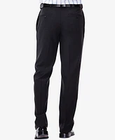 Haggar Men's Eclo Stria Classic Fit Flat Front Hidden Expandable Dress Pants
