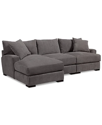 Closeout! Rhyder 3-Pc. Fabric Sectional Sofa with Chaise, Created for Macy's