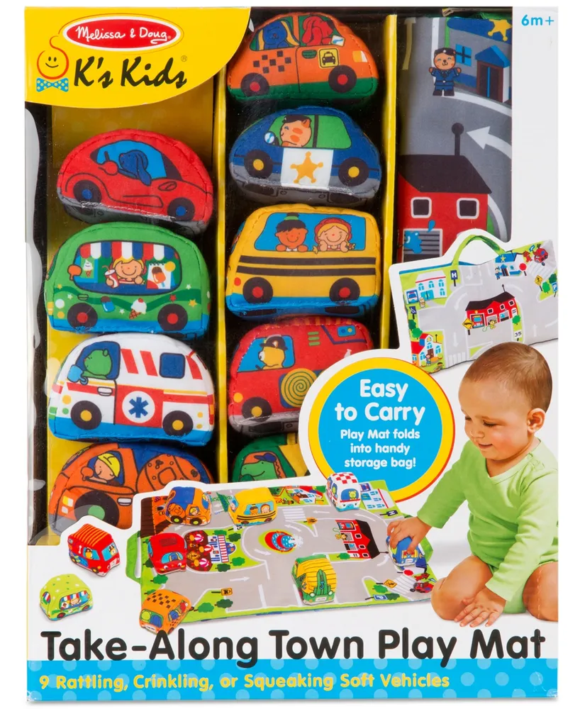 Melissa & Doug Take-Along Town Play Mat- 9 Vehicles