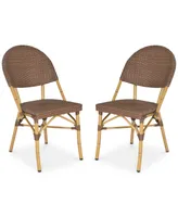 Louisa Set of 2 Indoor/Outdoor Wicker Side Chairs