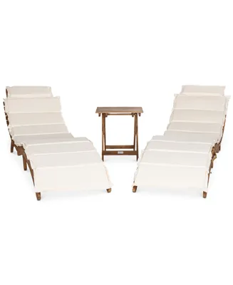Irena Outdoor 3-Pc. Lounge Set (2 Lounges & 1 End Table