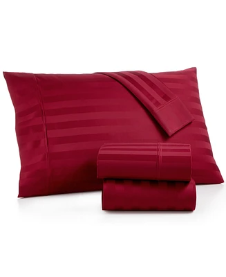 Aq Textiles Bergen House Stripe 1000 Thread Count 100% Certified Egyptian Cotton 4-Pc. Sheet Set, California King