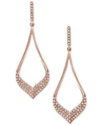 Pave Rose by Effy Diamond Drop Earrings (1/3 ct. t.w.) in 14k Rose Gold