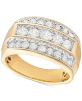 Men's Diamond Linear Cluster Ring (2 ct. t.w.) 10k Gold
