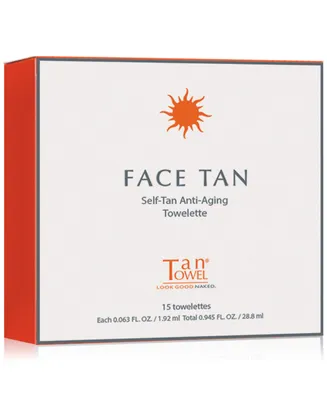TanTowel Face Tan Self-Tan Anti-Aging Towelette, 15