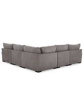 Closeout! Rhyder 5-Pc. Fabric Sectional Sofa with Armless Chair, Created for Macy's