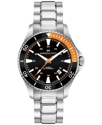 Hamilton Men's Swiss Automatic Khaki Navy Stainless Steel Bracelet Watch 40mm
