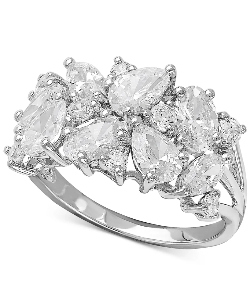 Arabella Sterling Silver Ring Set, Cubic Zirconia Bridal Ring and