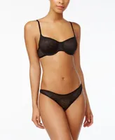 Dkny Modern Lace Sheer Demi Bra Thong