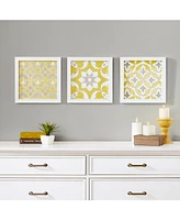 Madison Park Tuscan Tiles 3-Pc. Framed Gel-Coated Wall Art Set