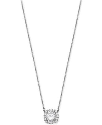 Giani Bernini Cubic Zirconia Halo Pendant Necklace in Sterling Silver, Created for Macy's