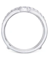 Diamond Curved Overlapped Solitaire Enhancer Ring Guard (1 ct. t.w.) in 14k White Gold