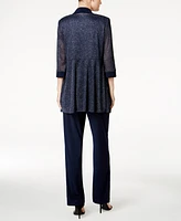 R & M Richards Metallic Pantsuit, Shell Necklace Set