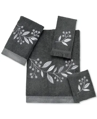Avanti Madison Foliage Embroidered Cotton Fingertip Towel, 11" x 18"