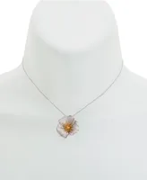 Giani Bernini Two-Tone Hibiscus Pendant Necklace, Created for Macy's - Two