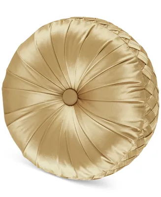 J Queen New York Satinique Tufted Decorative Pillow, 15" Round