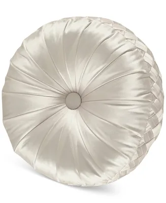 J Queen New York Satinique Tufted Decorative Pillow, 15" Round