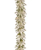 National Tree Company 9' Feel Real Snowy Sheffield Spruce Garland With 70 Clear Lights