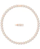 Swarovski Rose Gold-Tone Crystal Halo All-Around Collar Necklace